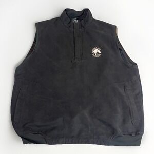 Zero Restriction Golf‎ Vest Mens XXL Black Suede Microfiber Pebble Beach Logo